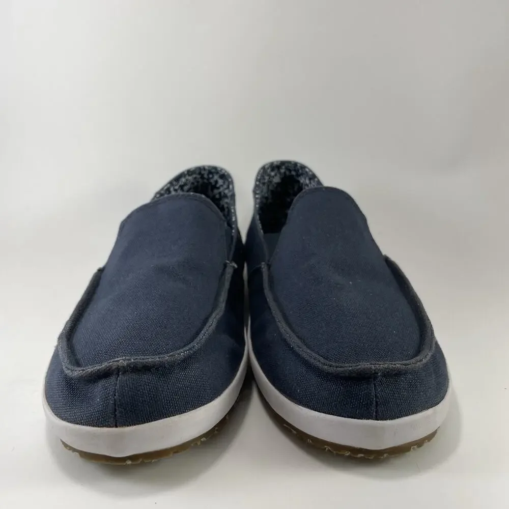 Sanuk Vagabond Slip On Mens Size 8.5 Navy Blue Canvas Casual Loafers Shoes